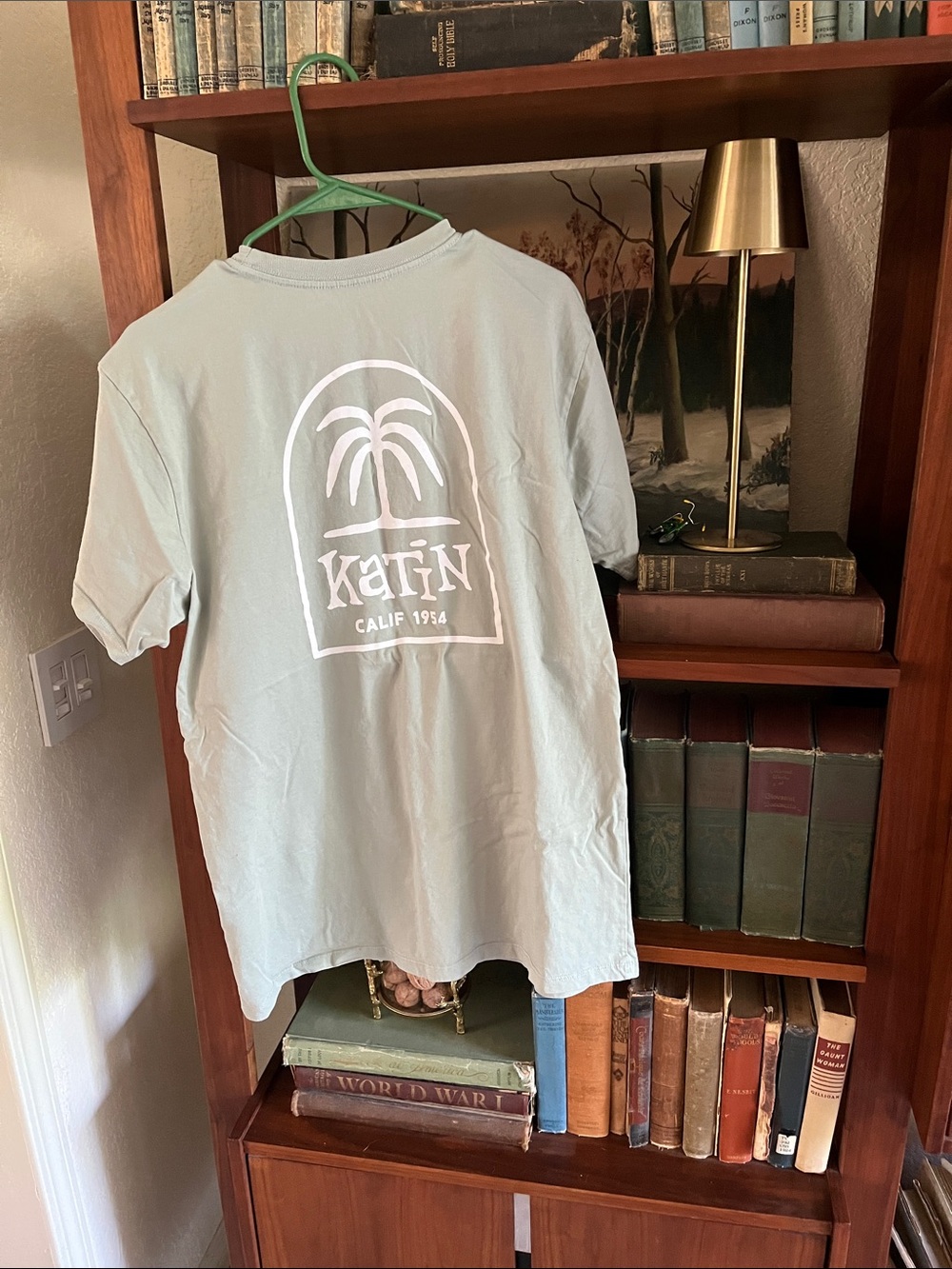 Katin Light Sage Green Short Sleeve Tee with White Palm Logo